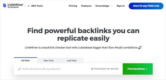 Alt: Giao diện LinkMiner