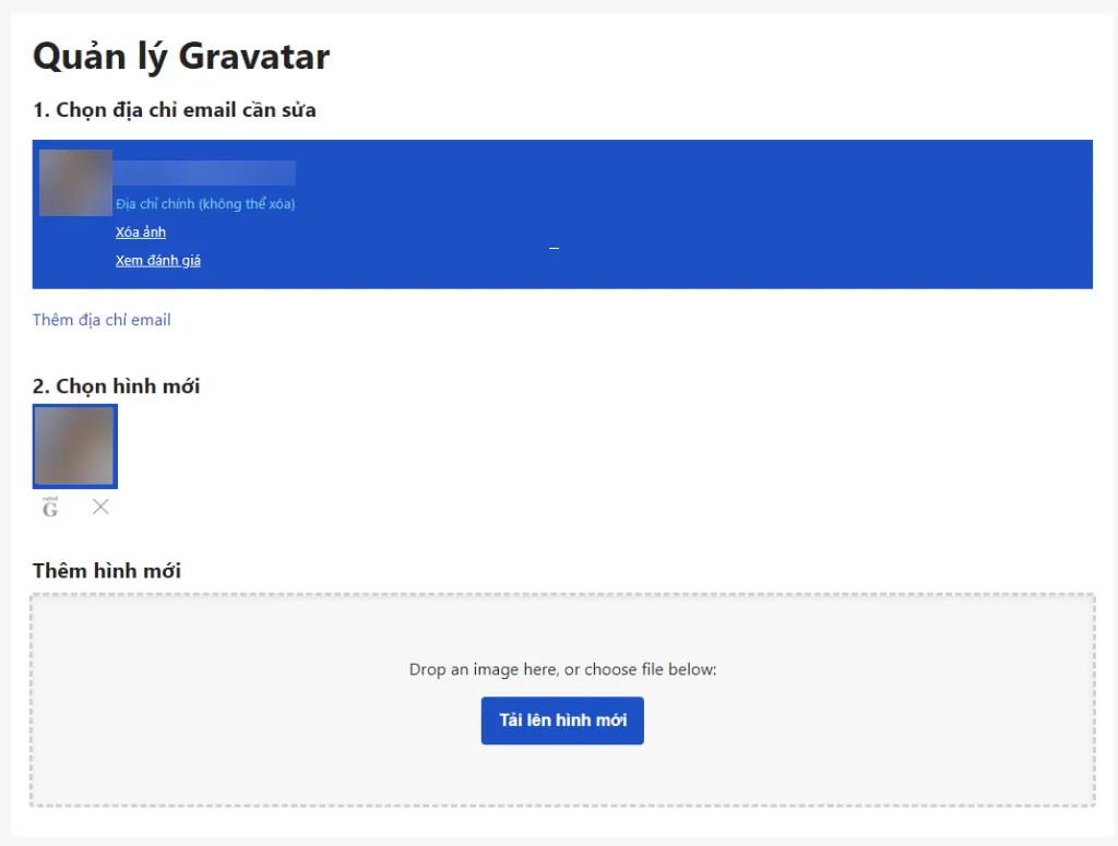 Alt: Hình minh họa cách tải ảnh đại diện lên Gravatar