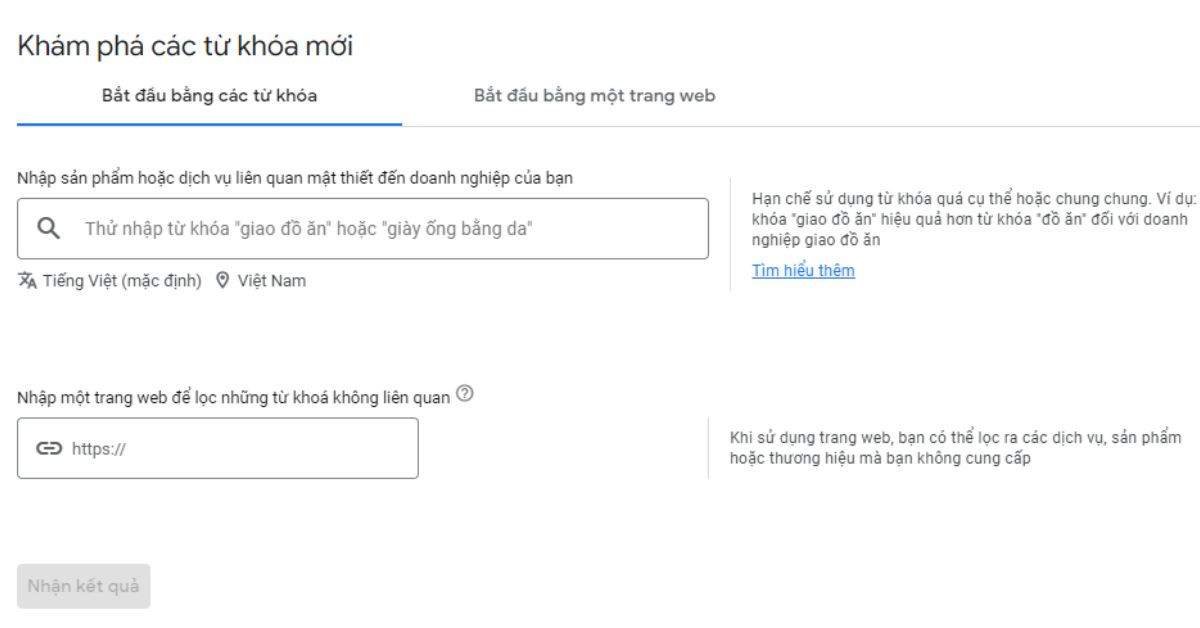 Bước 2: Nhập từ khóa để phân tích