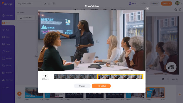 Cắt ghép video FlexClip