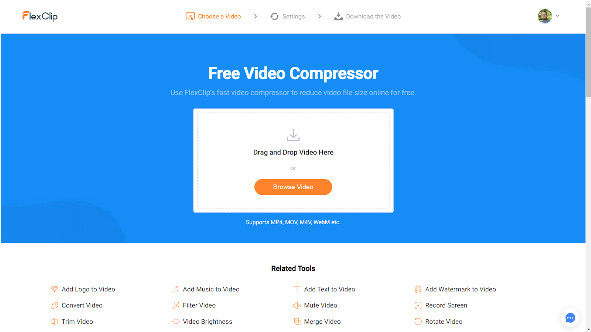 Chuyển đổi nén video FlexClip