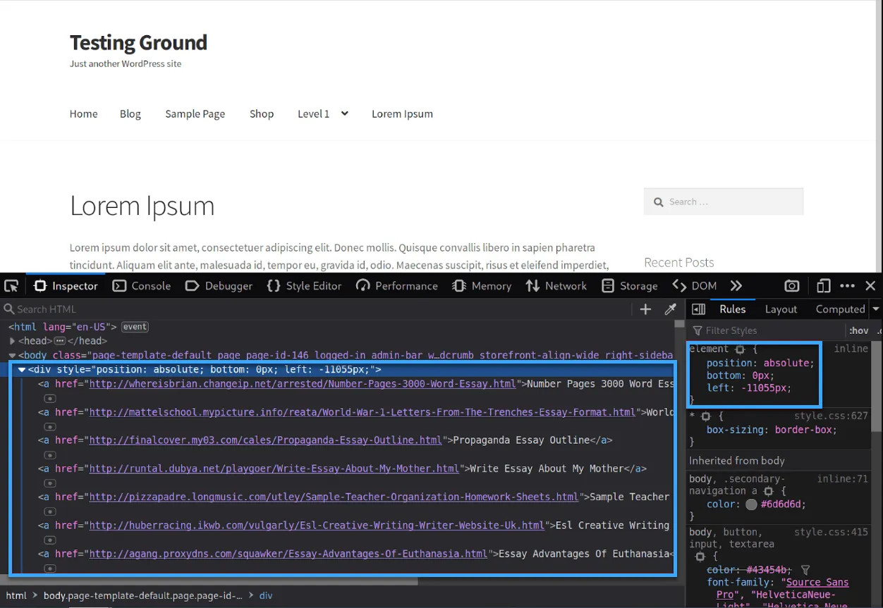 Spam nội dung ẩn