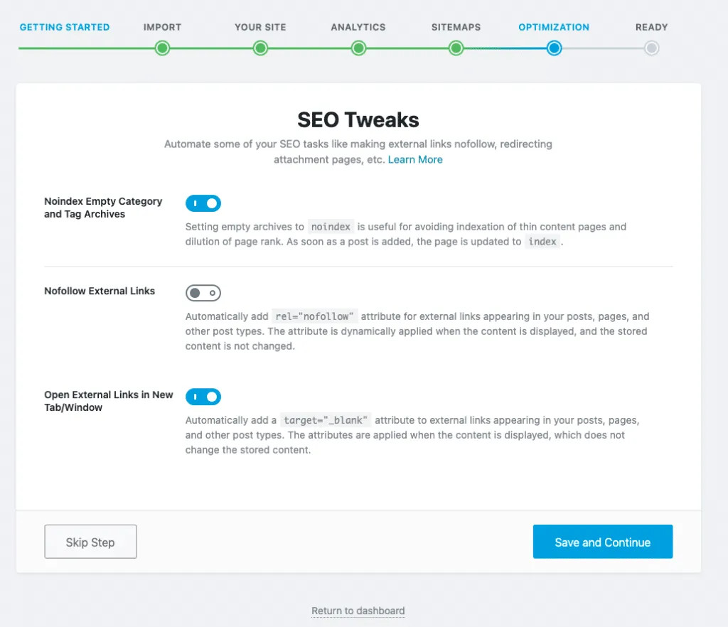 Tắt tính năng Nofollow External Links