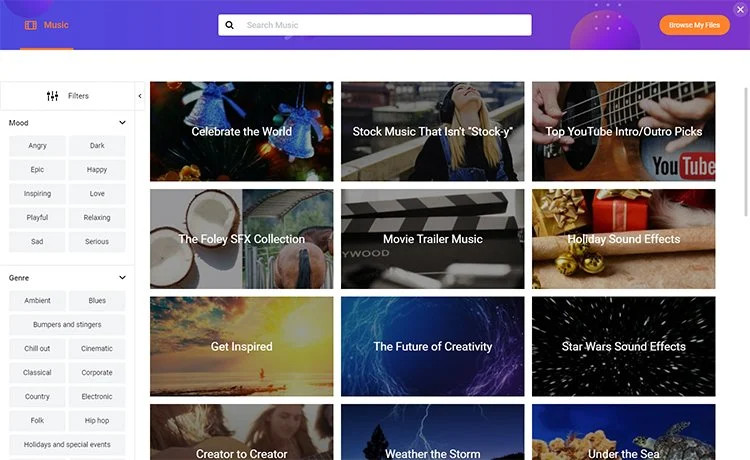 Thư viện Âm nhạc FlexClip